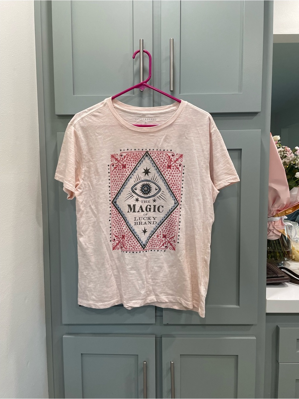 Lucky Brand Pink Graphic 'The Magic' Short Sleeve Tee